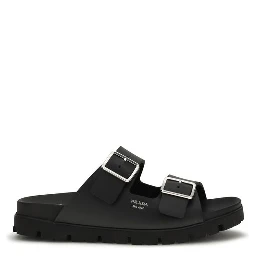 Black Calf Leather Bos Taurus Sandals