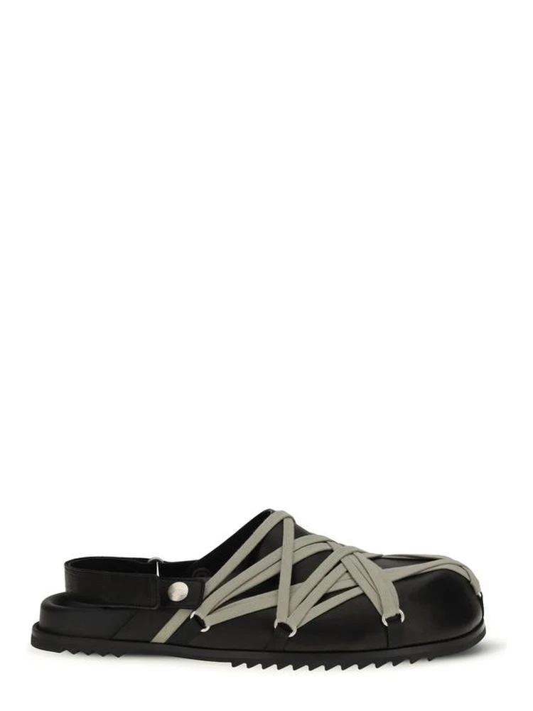Black Calf Leather Bos Taurus Clogs
