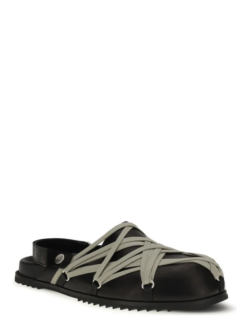 Black Calf Leather Bos Taurus Clogs
