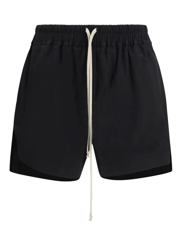 Black Cotton Bermuda Shorts