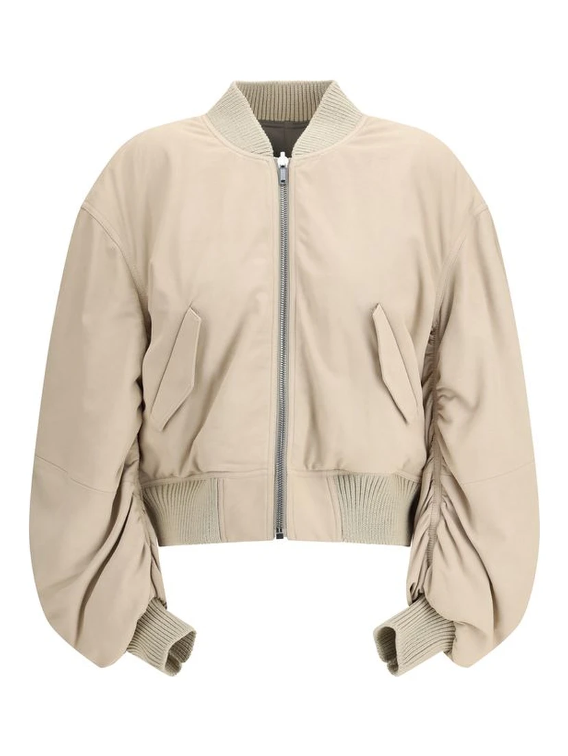 Beige Leather Jacket