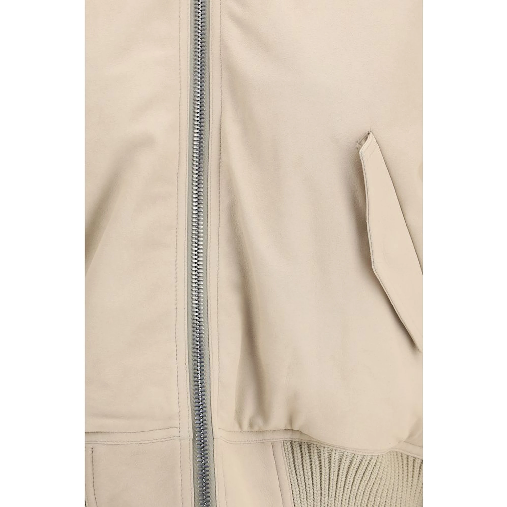 Beige Leather Jacket