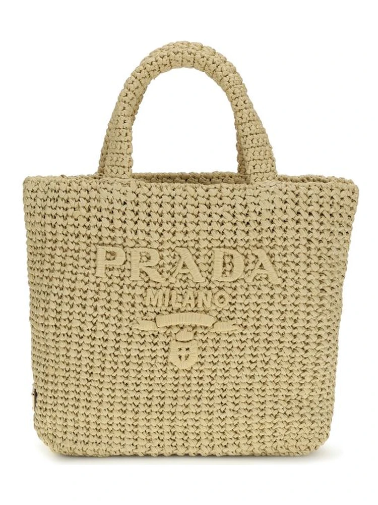 Beige Viscose Handbag