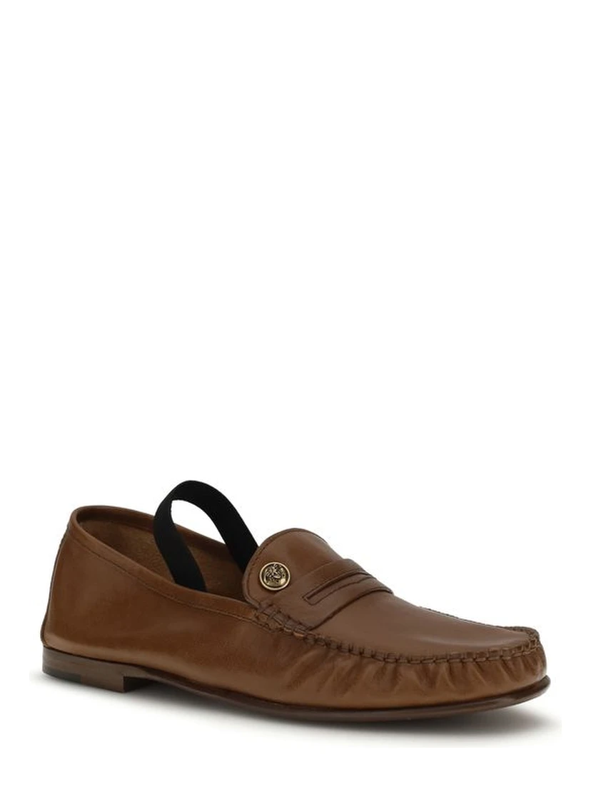 Brown Lamb Ovis Aries Aries Slip-On Loafers