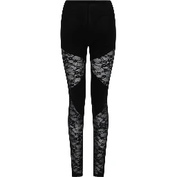 PATCHWORK LEGGINGS WITH LACE INSERTS