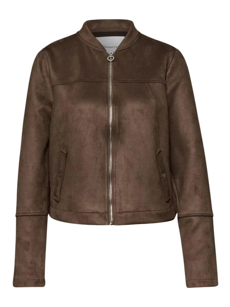 Brown Polyester Bomber