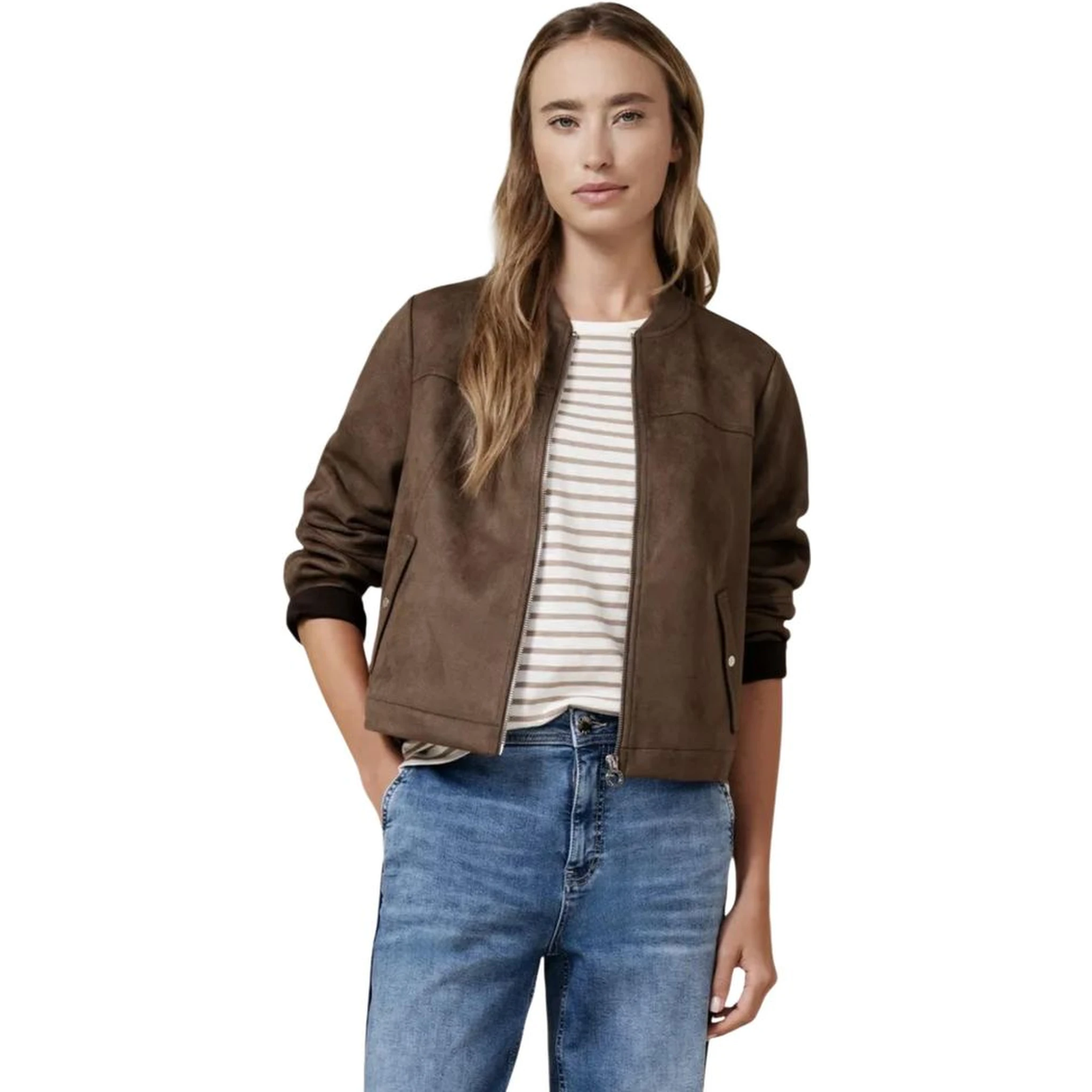 Brown Polyester Bomber