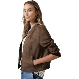 Brown Polyester Bomber