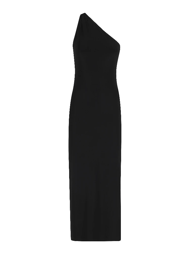 ONE SHOULDER LONG DRESS W SIDE SLIT