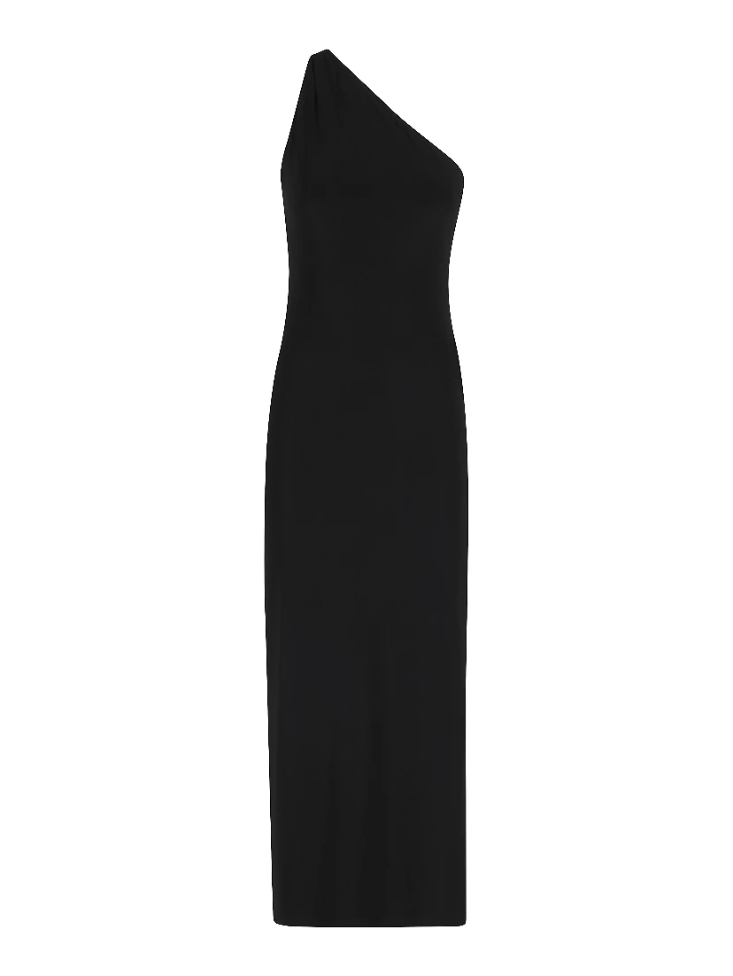 ONE SHOULDER LONG DRESS W SIDE SLIT