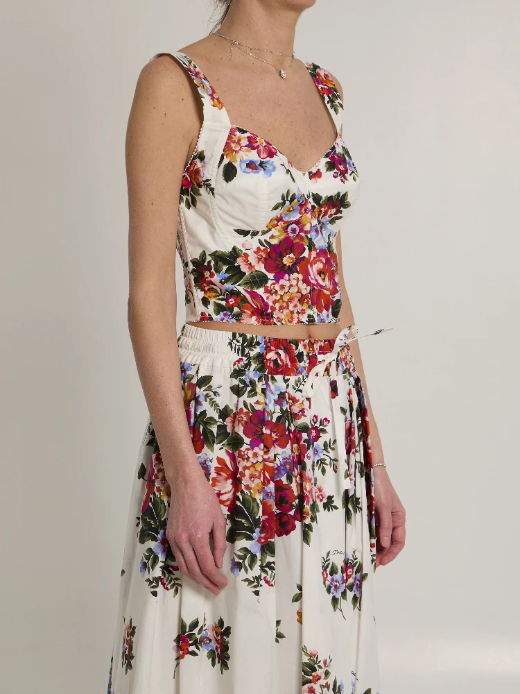 Bustier top with floral print alternative