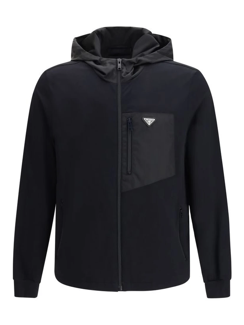 Black Cotton Shell Jacket