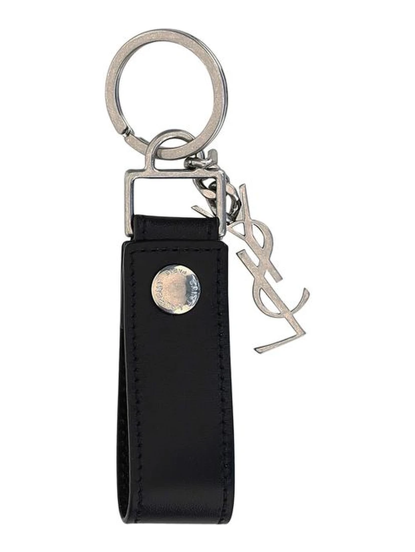 Black Calf Leather Bos Taurus Keychain
