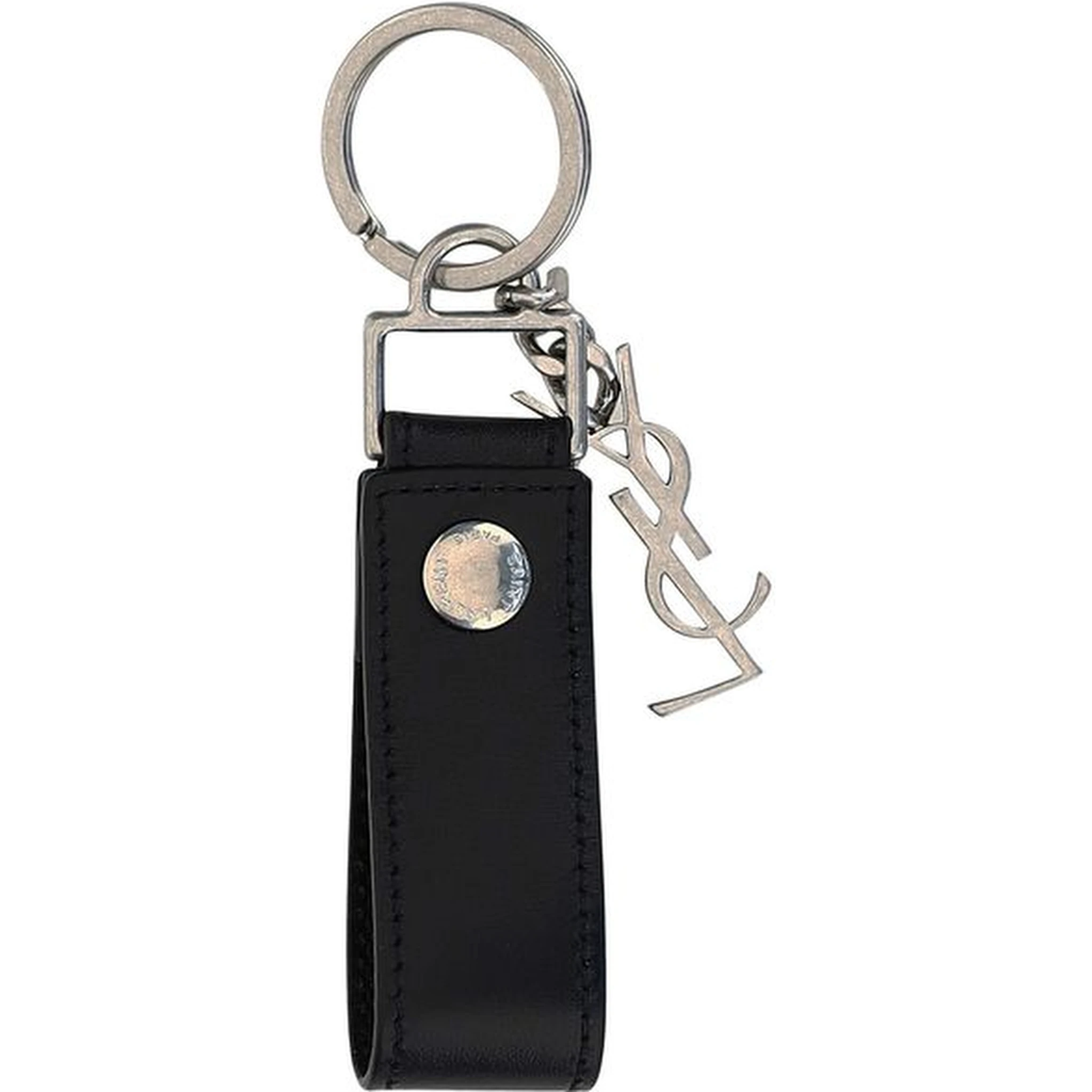 Black Calf Leather Bos Taurus Keychain
