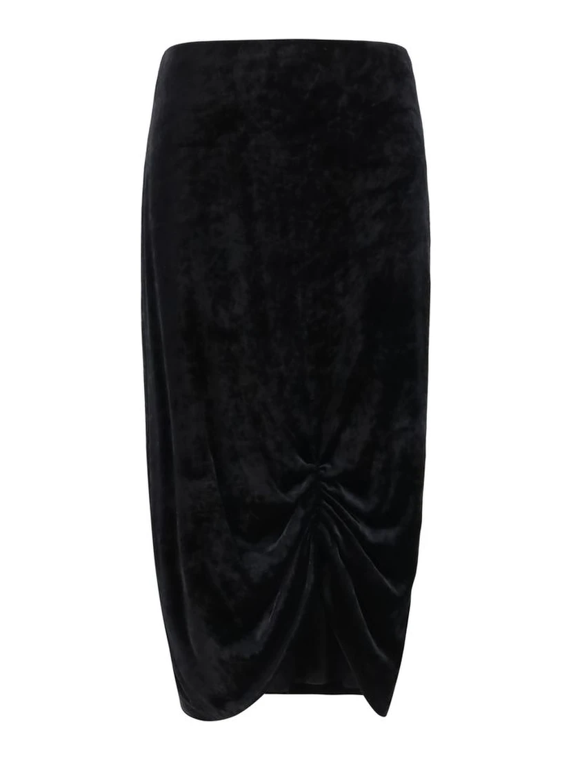 Black Viscose Long Skirt