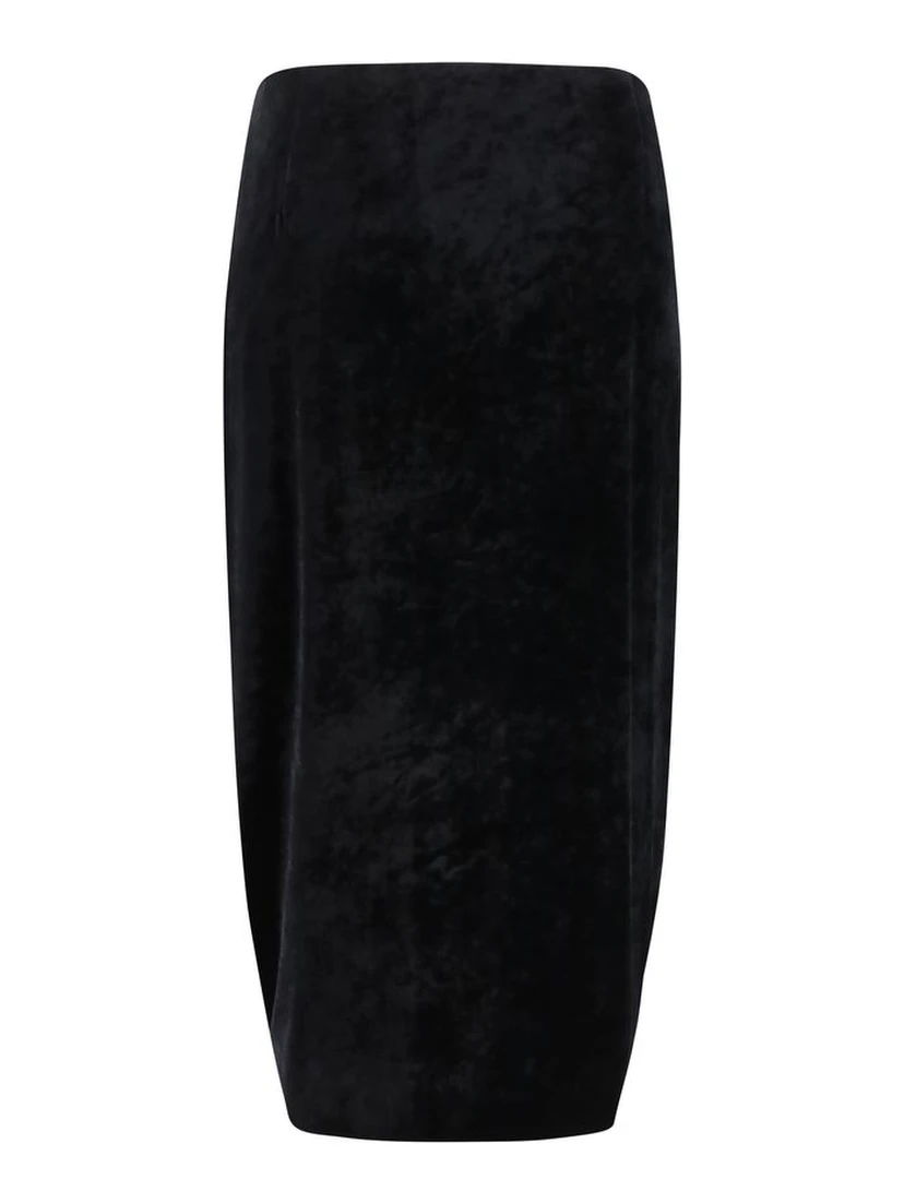 Black Viscose Long Skirt