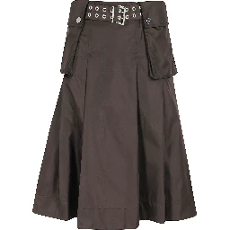 DUCHESSE NYLON MIDI PLEATED POCKET SKIRT