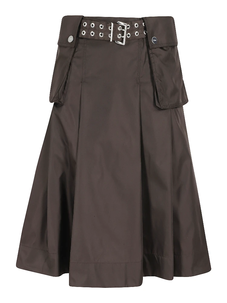 DUCHESSE NYLON MIDI PLEATED POCKET SKIRT
