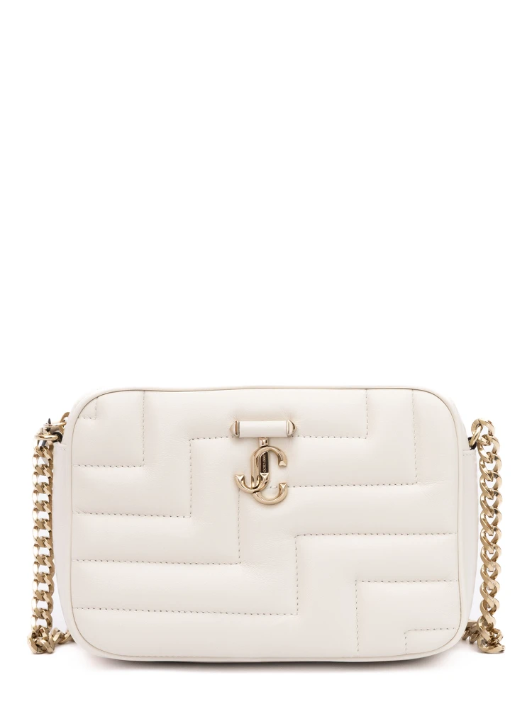 White Leather Avenue Camera Crossbody Bag