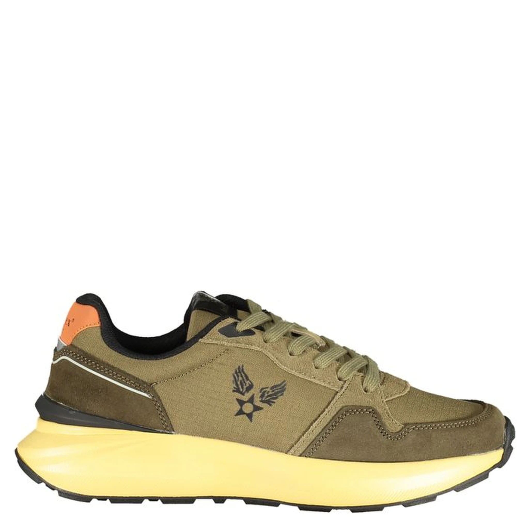 Green Polyester Athletic Sneakers