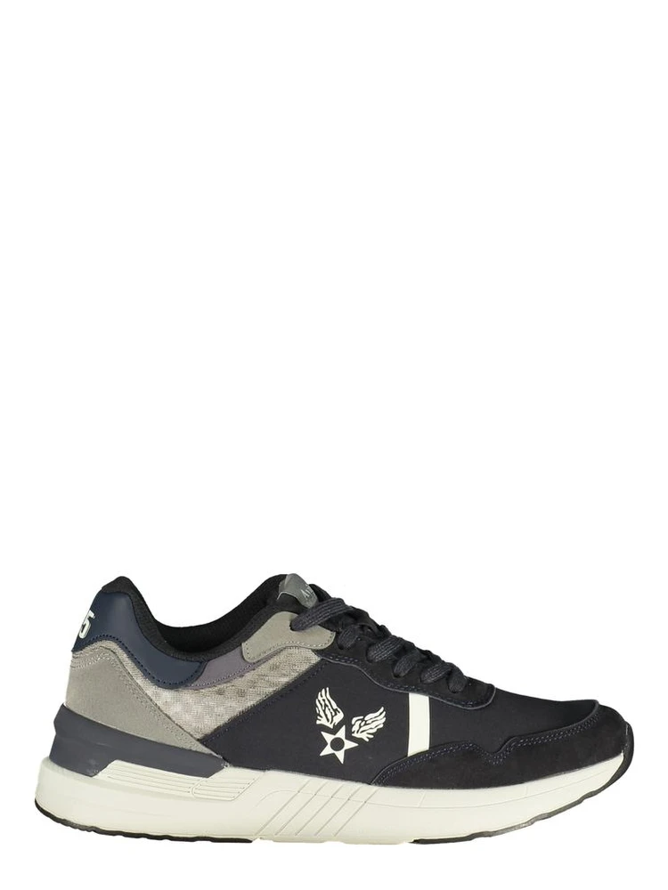 Blue Polyurethane Men Sneaker