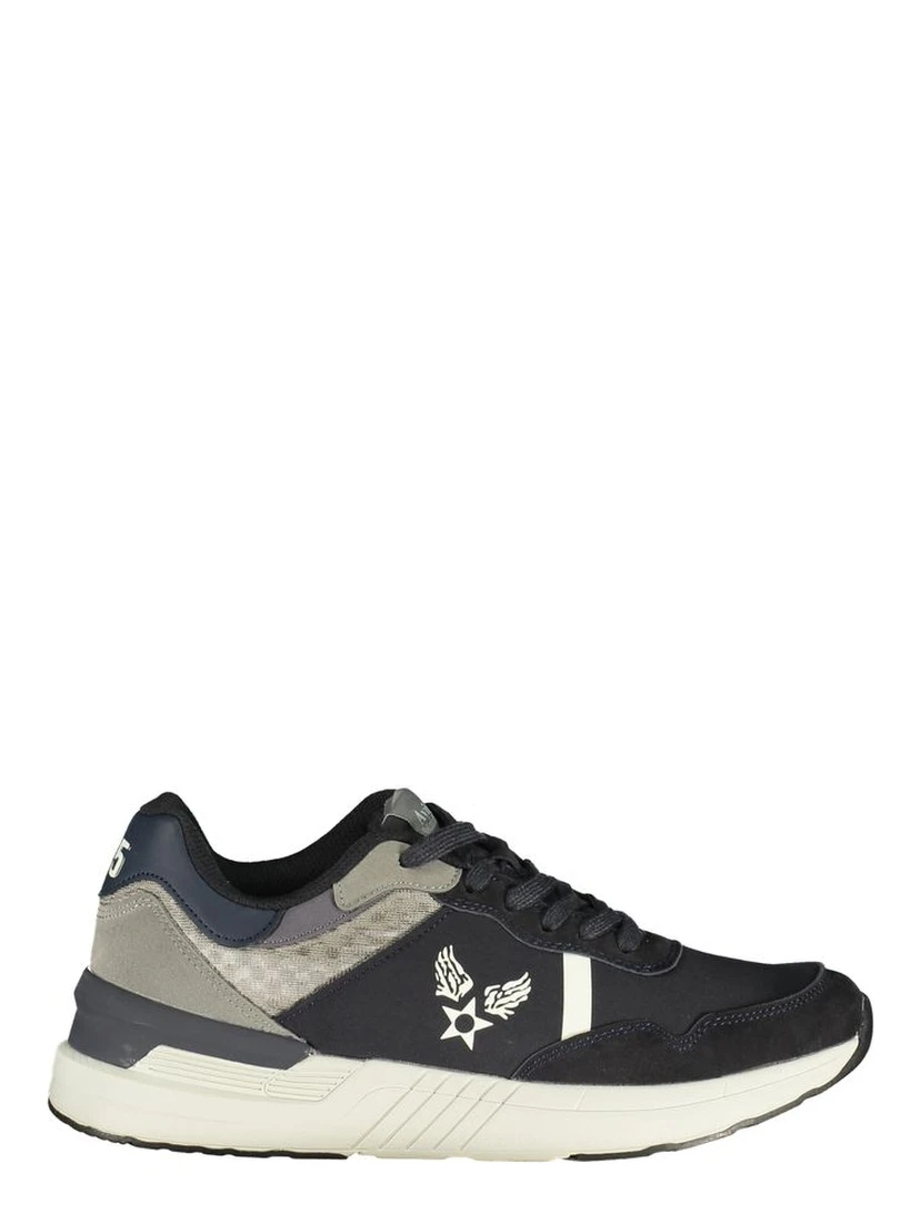 Blue Polyurethane Men Sneaker