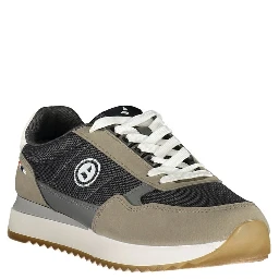 Gray Polyester Athletic Sneakers