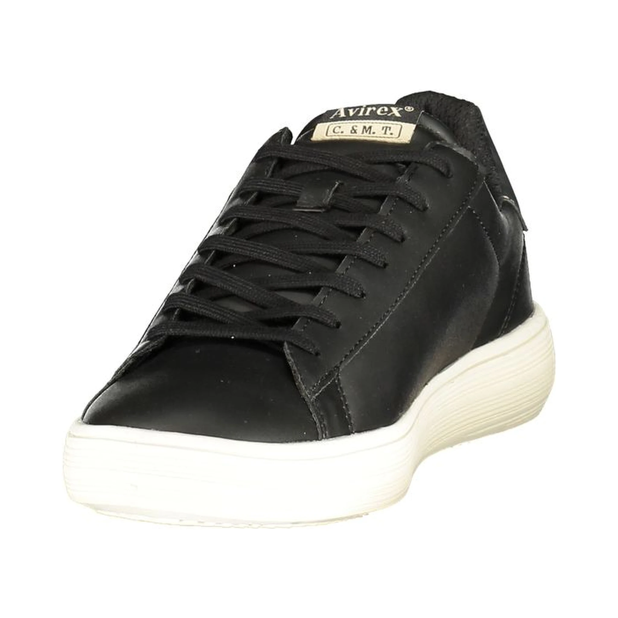 Black Polyester Athletic Sneakers