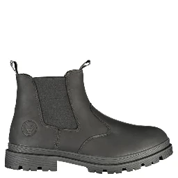 Black Polyester Ankle Boots