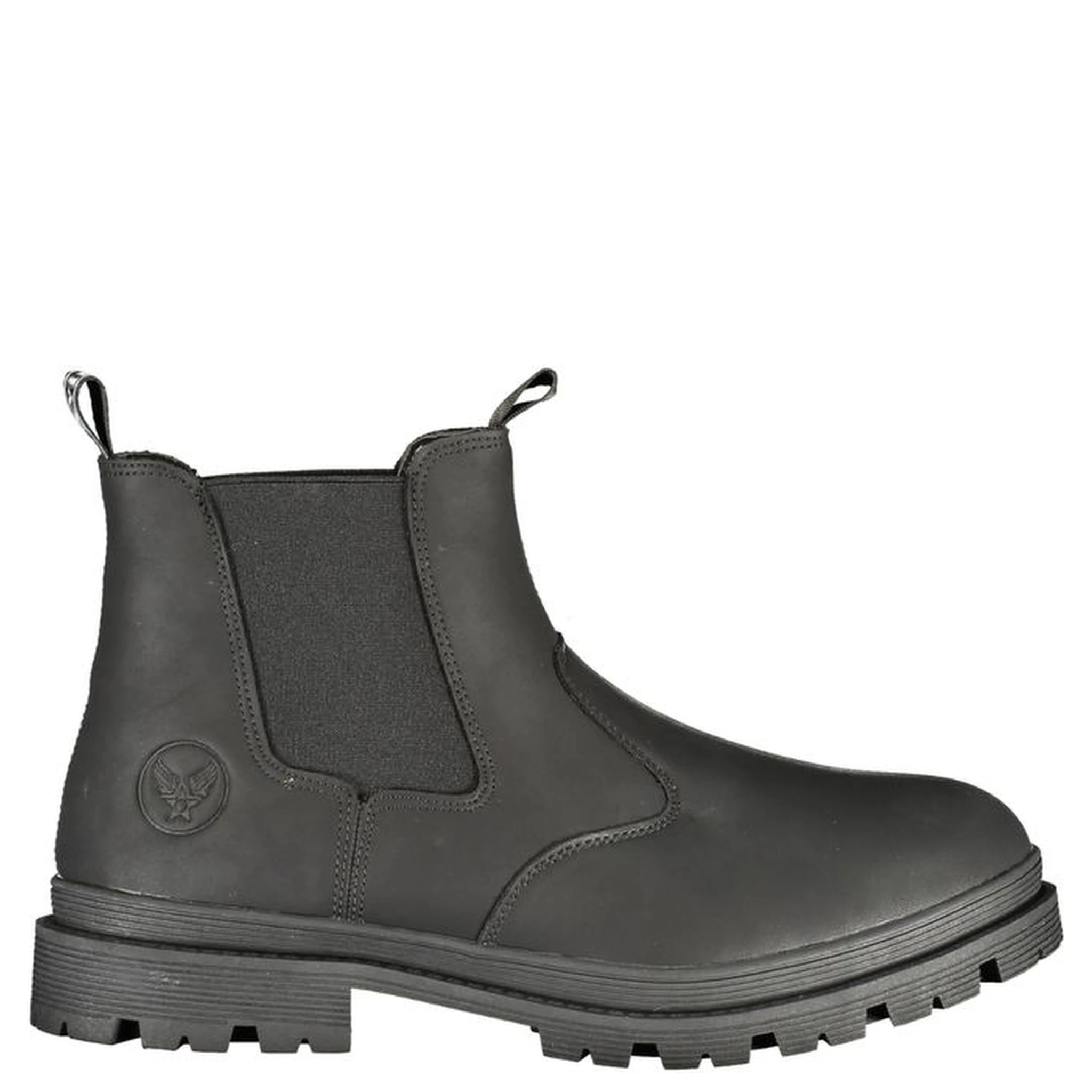Black Polyester Ankle Boots