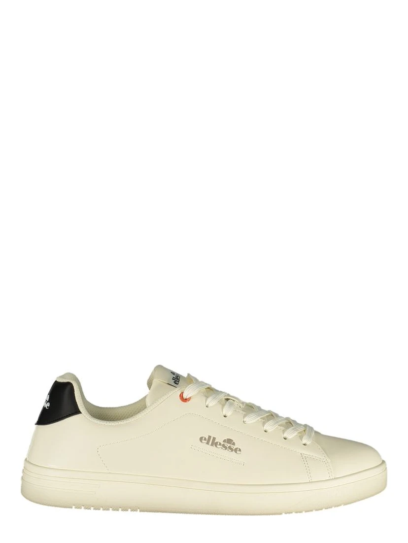 White Polyester Athletic Sneakers