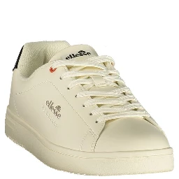 White Polyester Athletic Sneakers