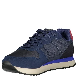 Blue Polyurethane Men Sneaker