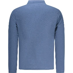 Blue Polyester Men Sweatshirt