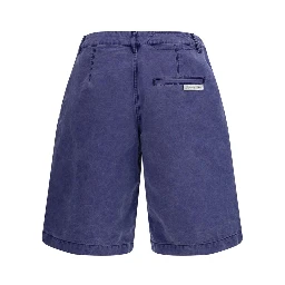 Blue Cotton Bermuda Shorts