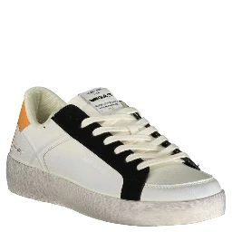 White Polyester Athletic Sneakers