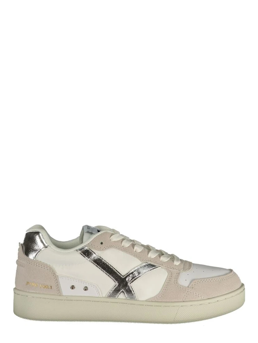 White Polyurethane Women Sneaker