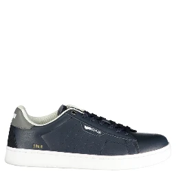 Blue Polyurethane Men Sneaker