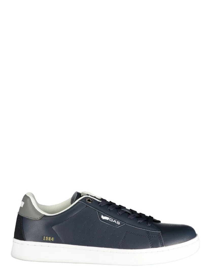 Blue Polyurethane Men Sneaker