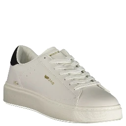 White Polyurethane Men Sneaker