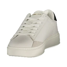 White Polyurethane Men Sneaker
