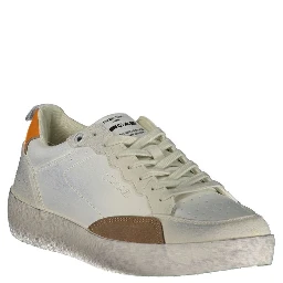 White Polyurethane Men Sneaker