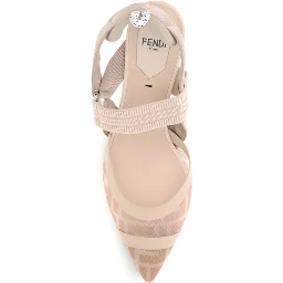 Beige Nylon Lace-Up