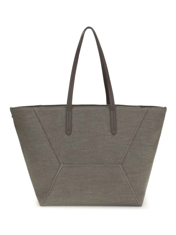 Brown Cotton Shoulder Bag