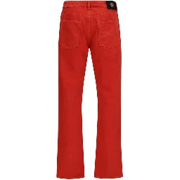 Multicolor Cotton Straight-Leg Jeans