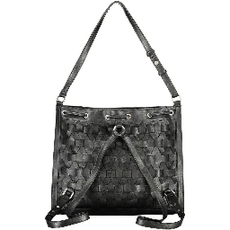Black Polyurethane Women Backpack