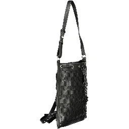 Black Polyurethane Women Backpack