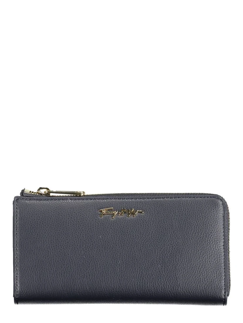 Blue Polyurethane Women Wallet
