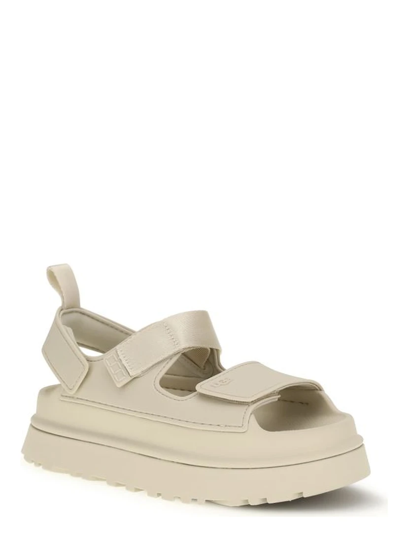 Beige Recycled Polyester Flat Sandals