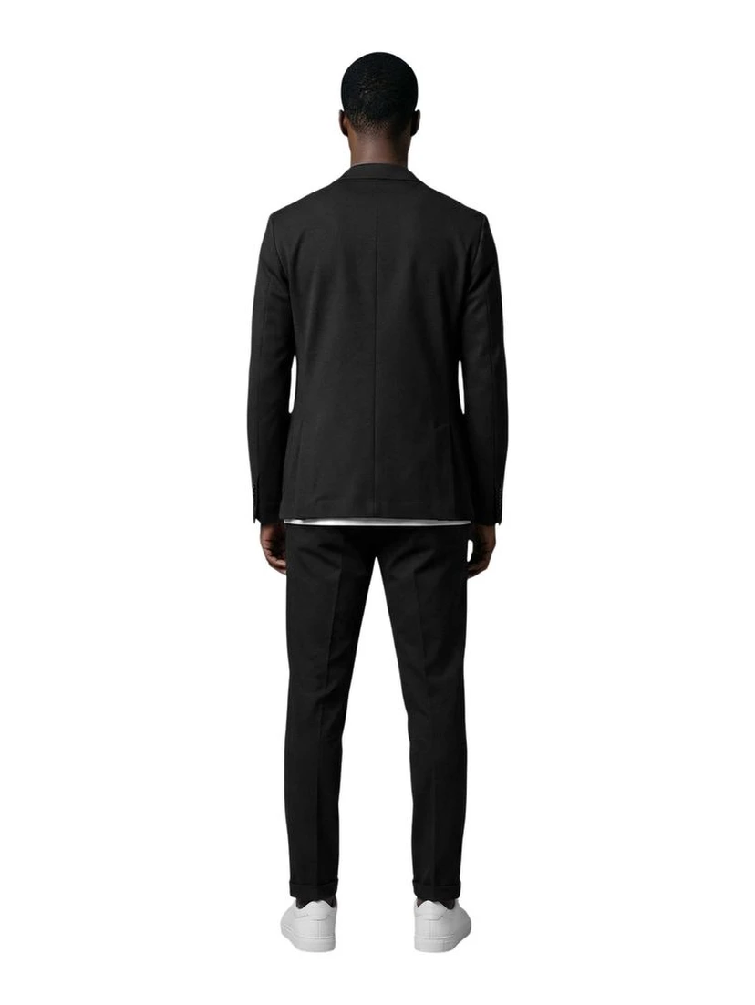 Black Cotton Two-Piece Suit